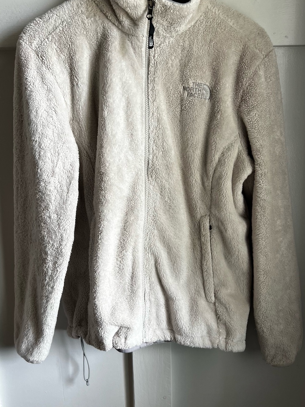 The North Face Cream Plush Full-Zip Fleece Jacket